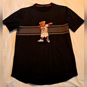 Hudson Outerwear men's black size Large short sleeve shirt, embroidered design